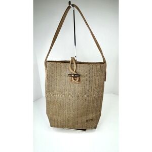 Maggie Mather Shoe Carryall Straw Weave Tote Bag Pickleball Golf BeachPurse $165